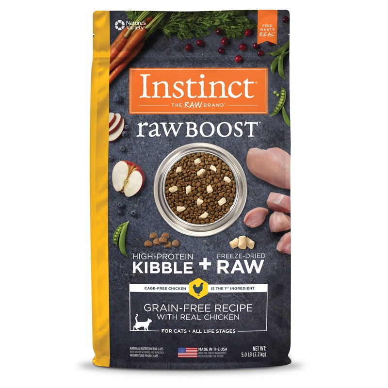 Nature’s Variety Instinct Raw Boost Grain-Free Chicken Meal Formula Dry Cat Food, 5.1 lb