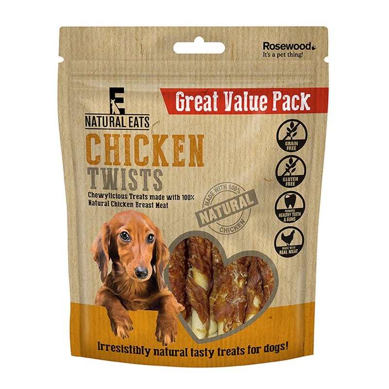 Rosewood Natural Eats Chicken TwistsDog Treats 320g Value Pack – 320G