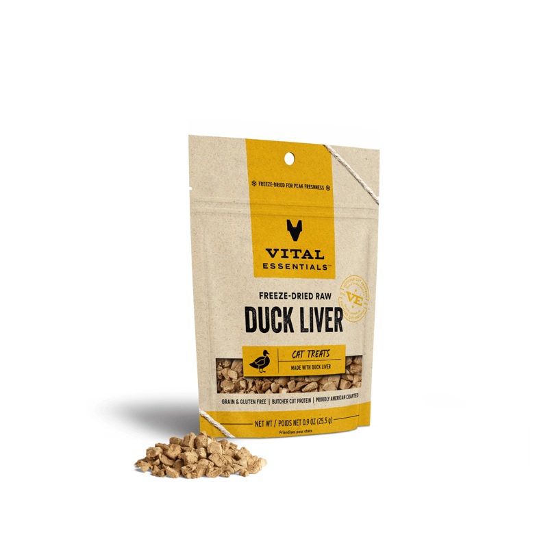 Vital Essentials Freeze-Dried Duck Liver Cat Treats 0.9 oz