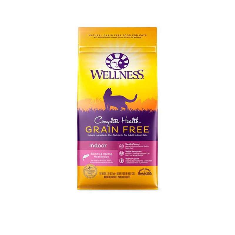 Wellness Complete Health Grain Free Indoor Salmon & Herring Meal Recipe Cat Food 2 Lbs 4 Oz