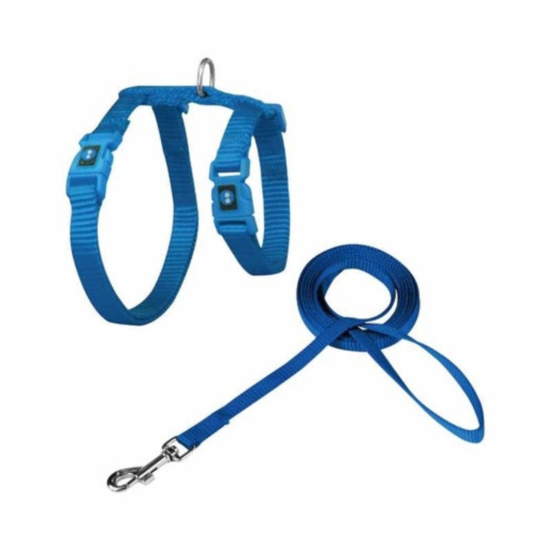 DOCO Signature Cat Harness + Leash (DCAT201+1072)[Color – Blue, Size – XS]