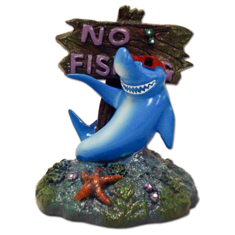 Exotic Environments “No Fishing” Sign w/ Cool Shark Ornament