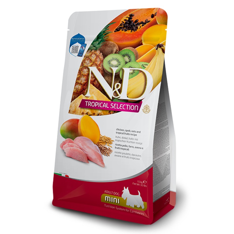 Farmina N&D Tropical Selection Canine Chicken, Spelt, Oats And Tropical Fruits Adult Mini 3.3 lb