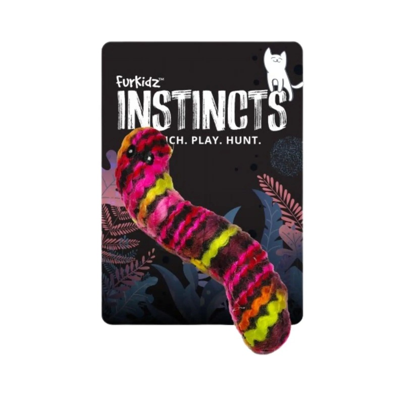 FurKidz Woolly Worm Cat Toy Pink