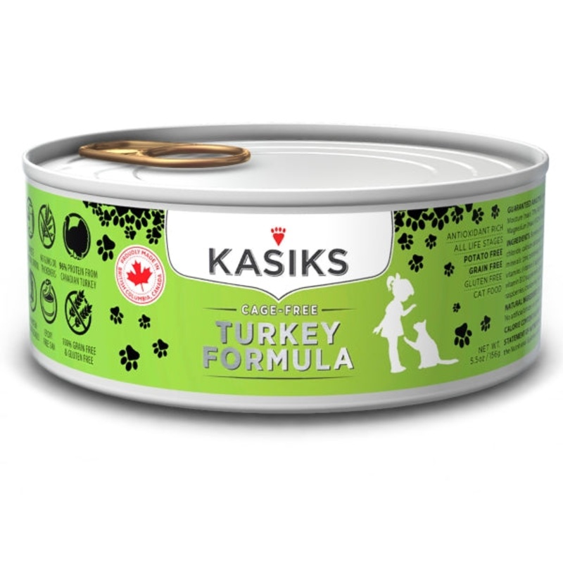 KASIKS Cage-Free Turkey Formula Grain-Free Wet Canned Cat Food 5.5oz ( 24 cans )