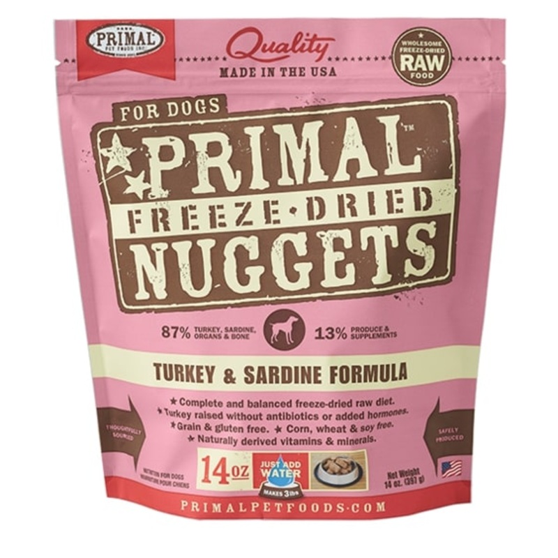 Primal Canine Freeze Dried Raw Food – Turkey & Sardine 5.5oz