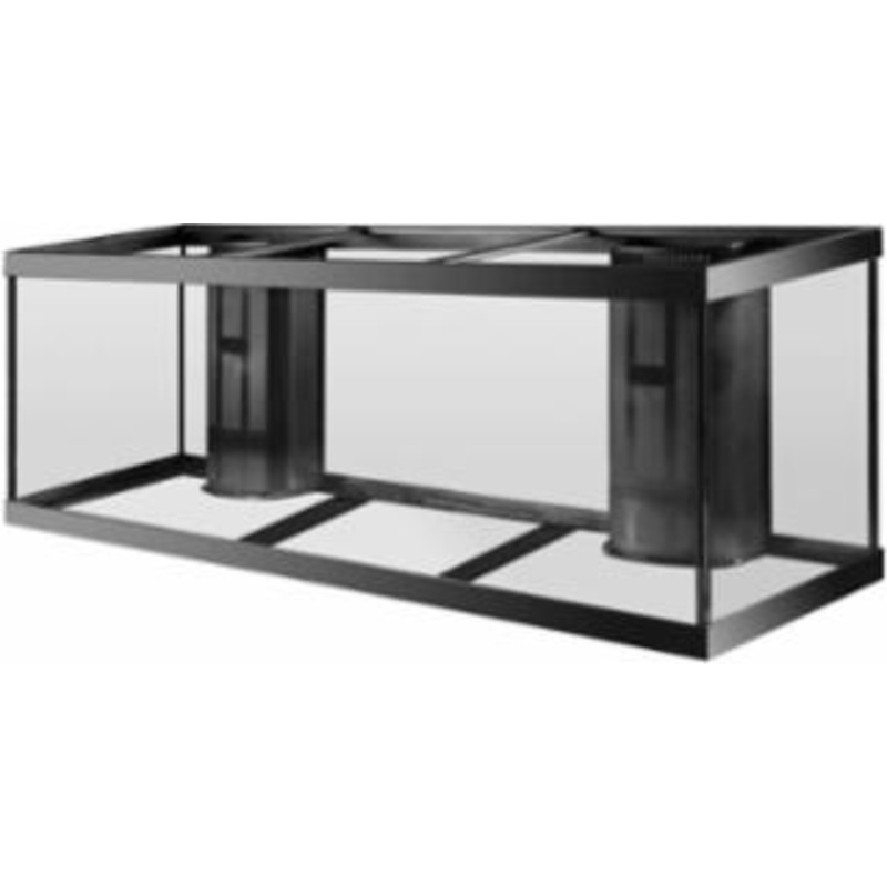 Aqueon 125 gallon aquarium 2 overflows black 72x18x23