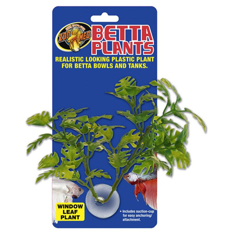 Betta Artificial Window Leaf Plant With Suction Cup Aquarium Decor One Size