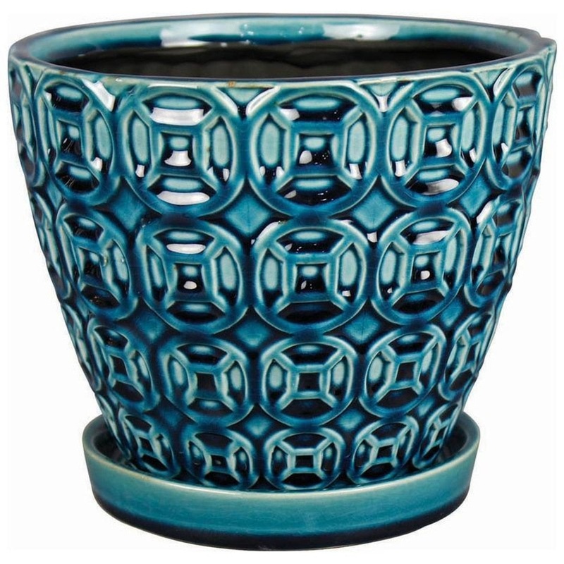 CLAYWORKS MAYER PLANTER 8 INCH SEAFOAM