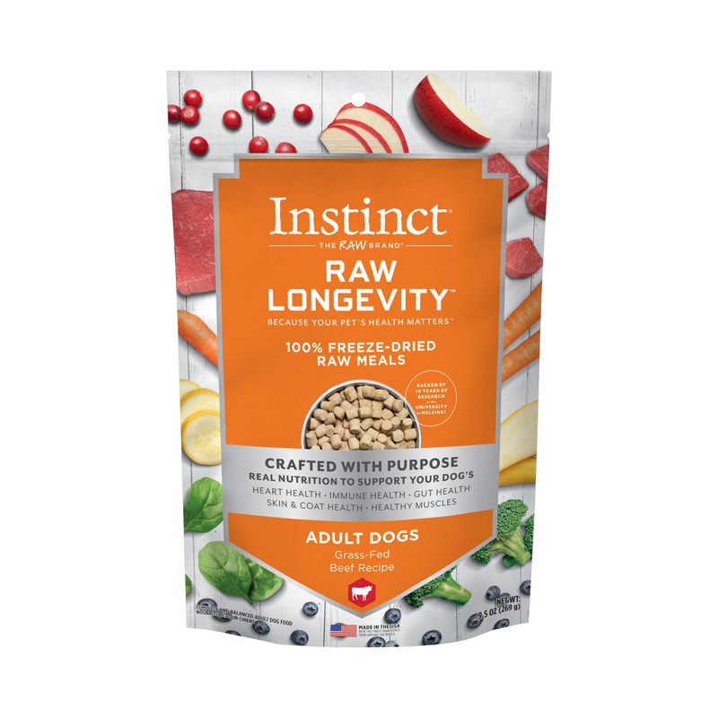 Instinct Raw Longevity Adult Beef Freeze-Dried Dog Food 9.5 oz. LOWEST PRICE (NV5)