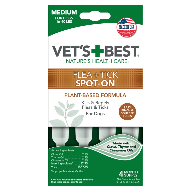 Vet’s Best Flea and Tick Spot-On Medium 4ct. 4ct