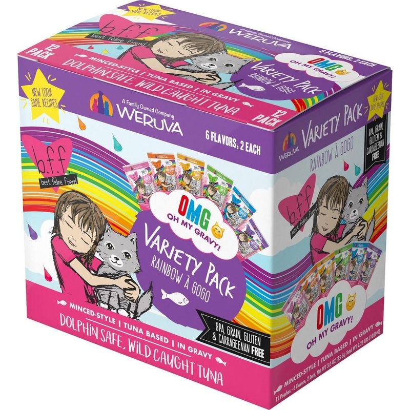 Weruva Grain Free BFF OMG Rainbow A Go Go Cat Variety Pouches Pack