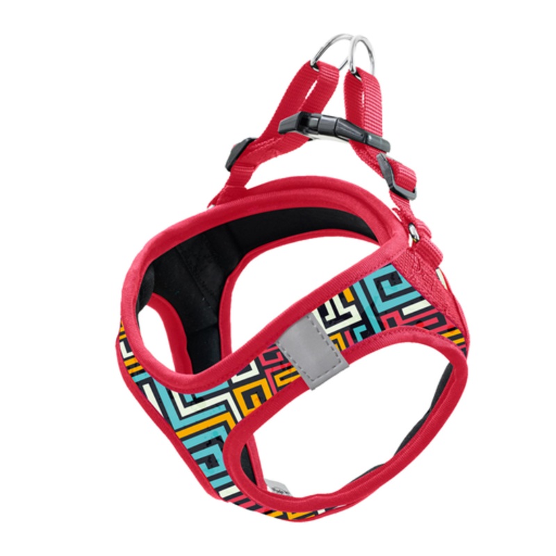 DOCO Pattern Print Harness With 3D Foam Medium- 41-44cm / 4.5-7kg-Red