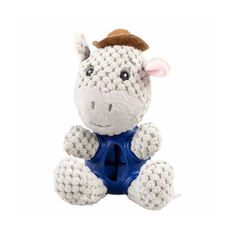 Duvo+ Plush & Rubber Donkey Dispenser Multicolour, 17x11x10cm