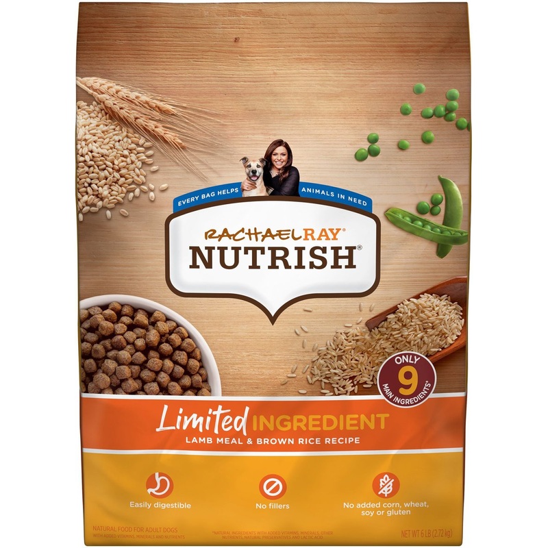 Rachael Ray Nutrish Limited Ingredient Lamb Meal & Brown Rice Recipe Dry Dog Food, 6 lbs