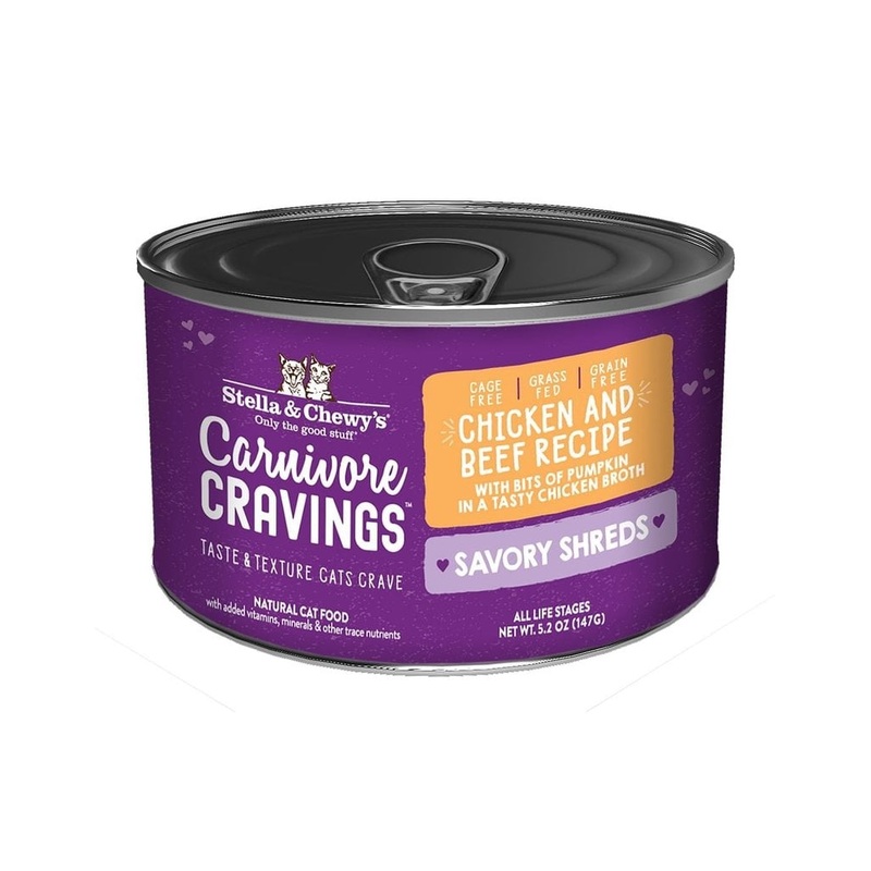 Stella and Chewy’s Wet Cat food Shreds 5.2oz Chicken and Beef