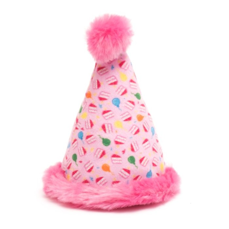 The Worthy Dog Birthday Hat Cat Toy Pink