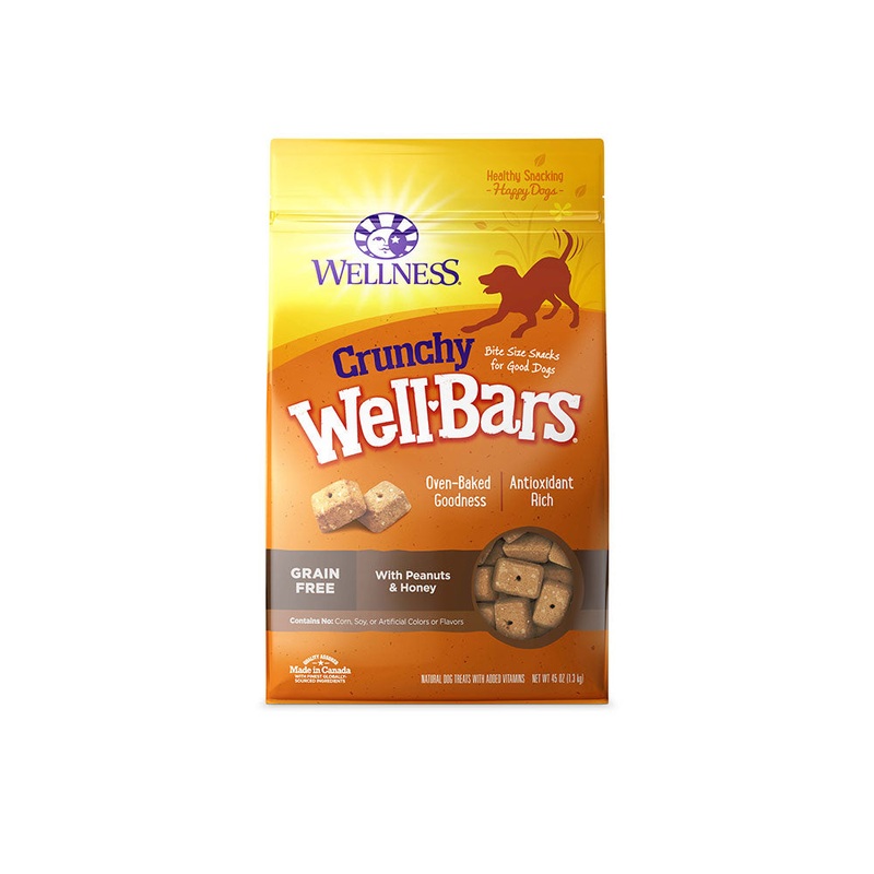 Wellness Complete Health Grain Free WellBars with Peanut & Honey Crunchy Dog Treats 45 Oz