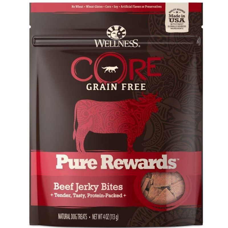 Wellness CORE Natural Grain Free Pure Rewards Beef Recipe Jerky Bites Dog Treats 4 oz