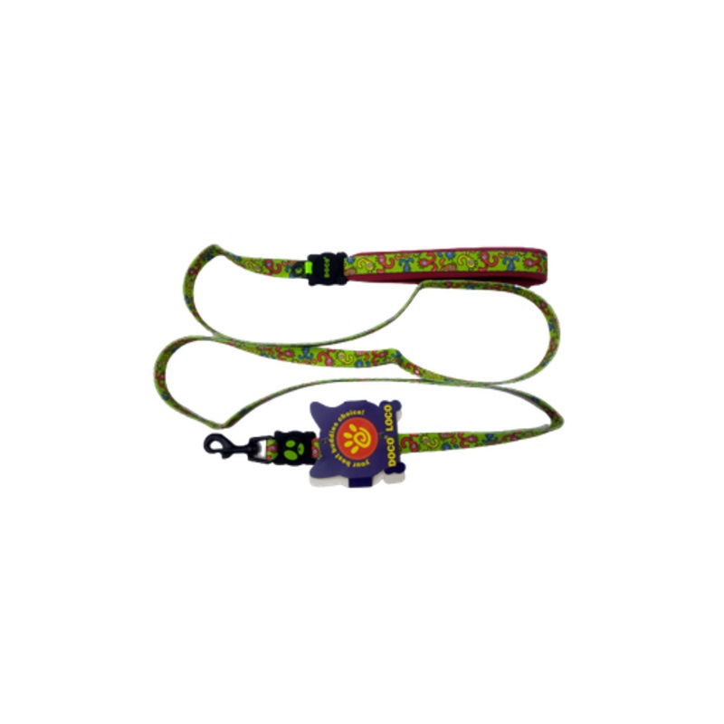 DOCO LOCO Leash – 6ft (DCL1072)[Texture – Green Monster, Size – L]