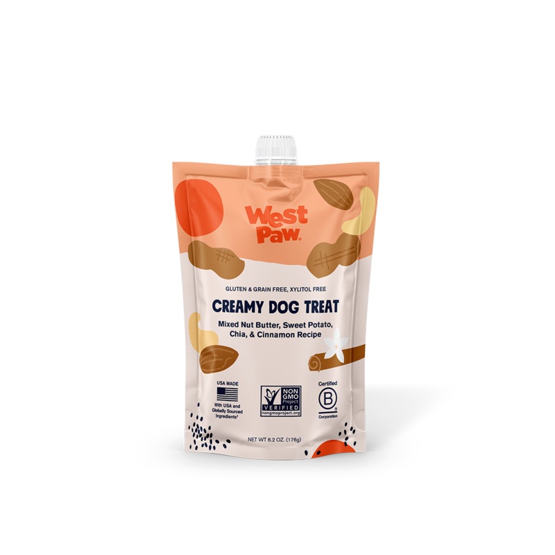 West Paw Nut Butter, Sweet Potato, Chia Seed Creamy Dog Treat 6.2 Oz