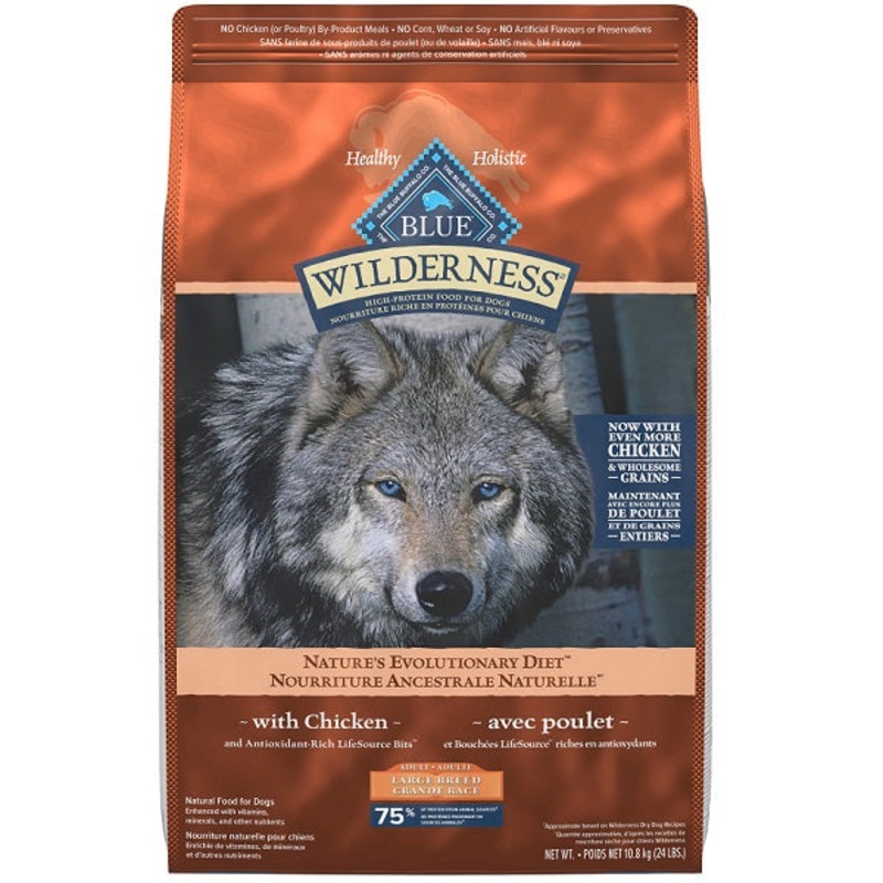 Blue Buffalo Wilderness Large Breed Chicken With Grain Dog Food 24lb