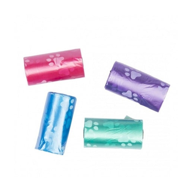 Duvo Poo Bags Classic Colour Paws Multicolour 4 x 20pcs