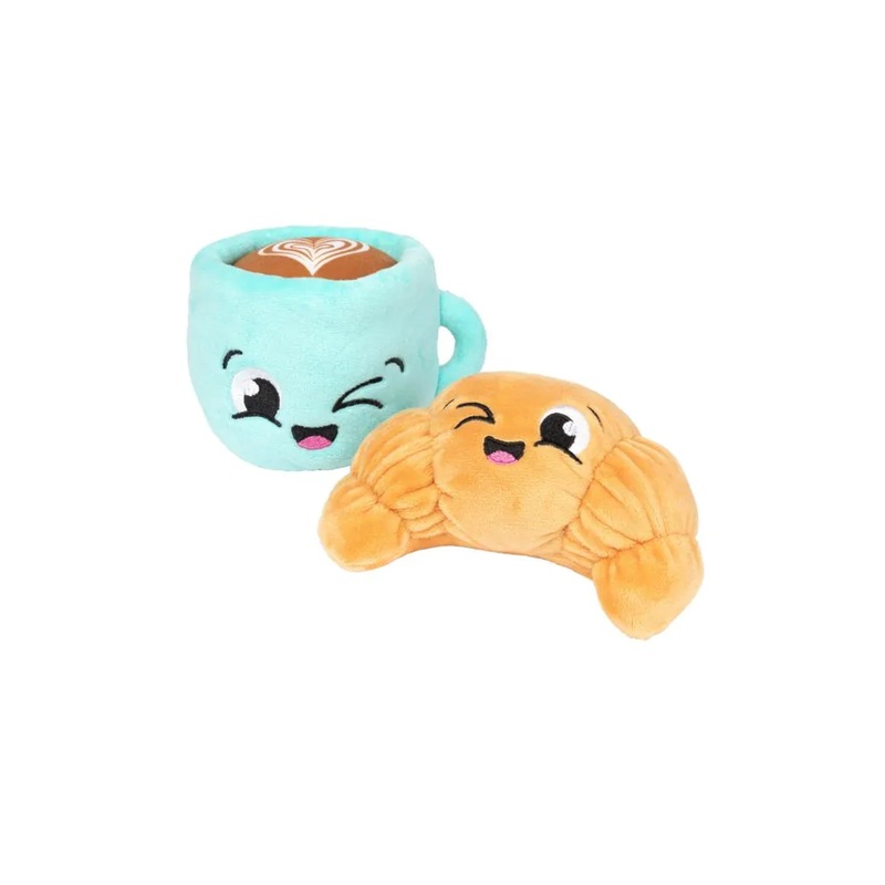 FuzzYard Croissant and Cappuccino Plush Dog Toy 2 Pack
