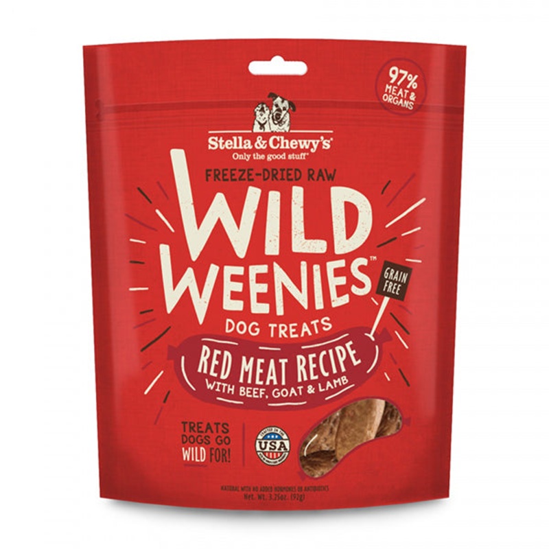 Wild Weenies Grain-Free Red Meat Recipe Freeze-Dried Raw Dog Treats 3.25-oz