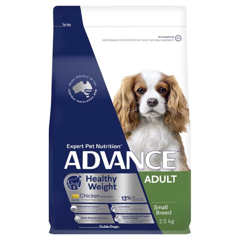 ADVANCE – Healthy Weight Adult Small Breed Chicken with Rice Dog Dry Food (2.5kg) 2.5kg