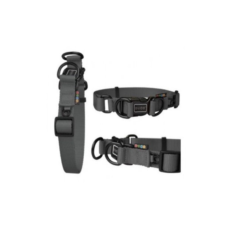 DOCO Double D (DD) – Ring Nylon Collar (DCS005)[Color – Grey, Size – XL]
