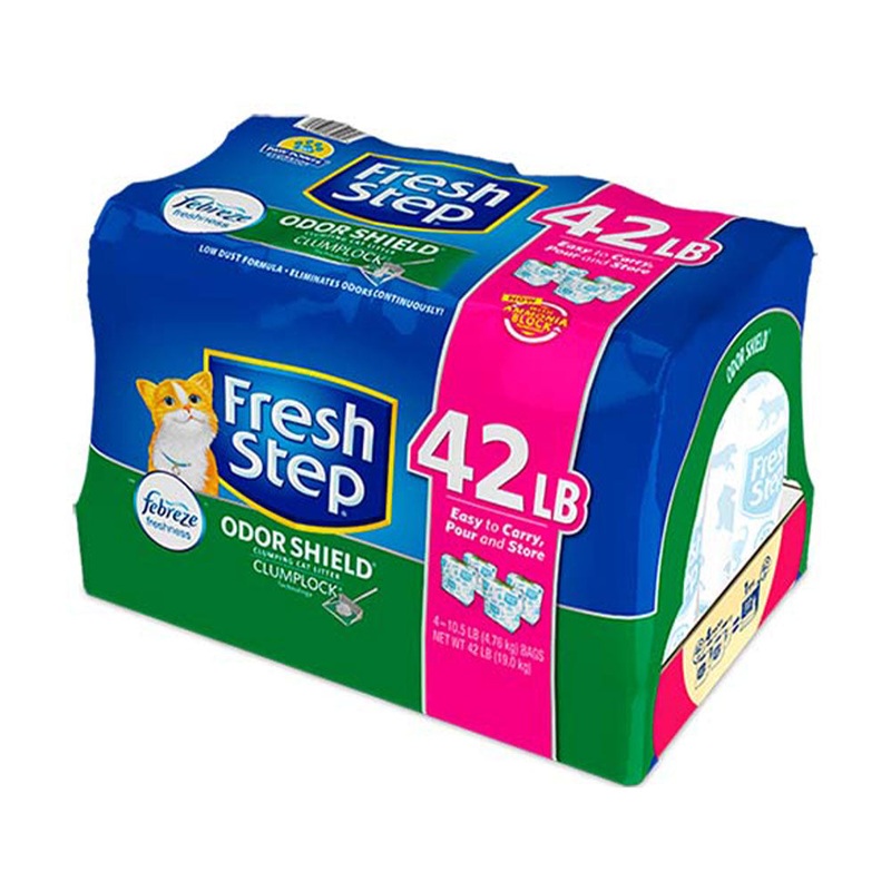 Fresh Step Odor Shield Scented Litter with the Power of Febreze Clumping Cat Litter 42 Lbs
