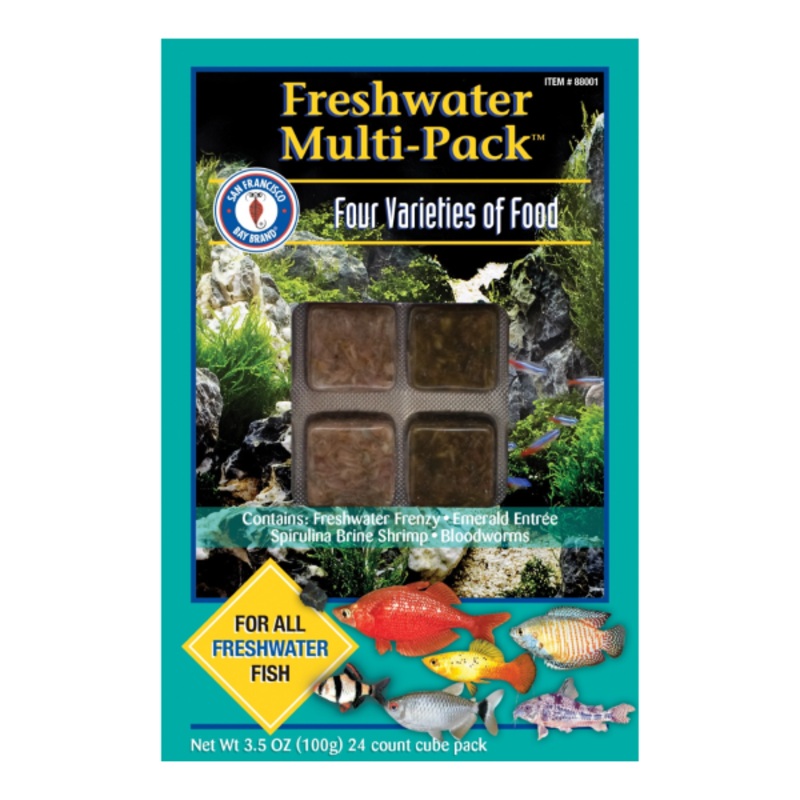 Freshwater Multi-Pack Frozen Cubes Aquarium Fish Food 3.5oz – 30 cubes