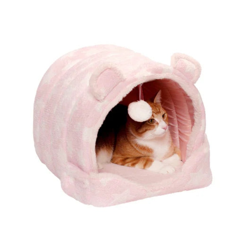 FurHaven Cozy Cave Pet Bed – Fleece & Faux Fur