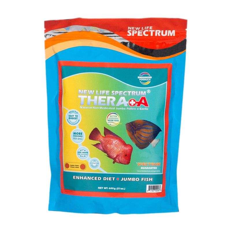 New Life Spectrum Thera+A Tropical Fish Diet – Jumbo Sized Sinking Pellets, 7.5mm – 8mm Jumbo 600 gm (21 oz)