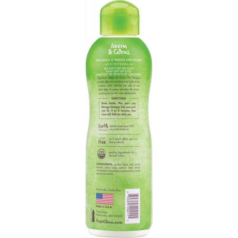 TropiClean Neem & Citrus Flea & Tick Relief Shampoo for Dogs