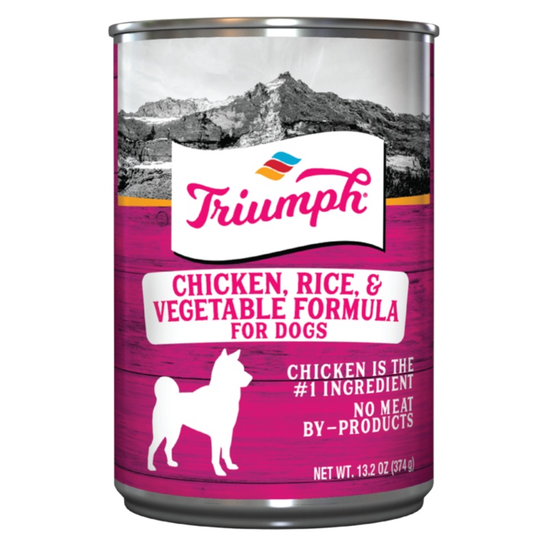Triumph Chicken, Rice & Vegetable Canned Dog Food 13.2 oz – 12 Pack