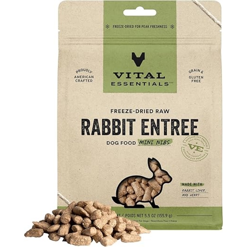 Vital Essentials Freeze Dried Dog Mini Nibs Rabbit 5.5oz
