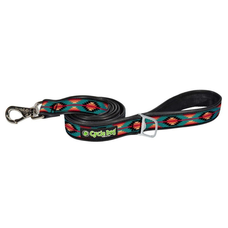 Cycle Dog Teal & Fuchsia Campfire Blanket Dog Leash 6′