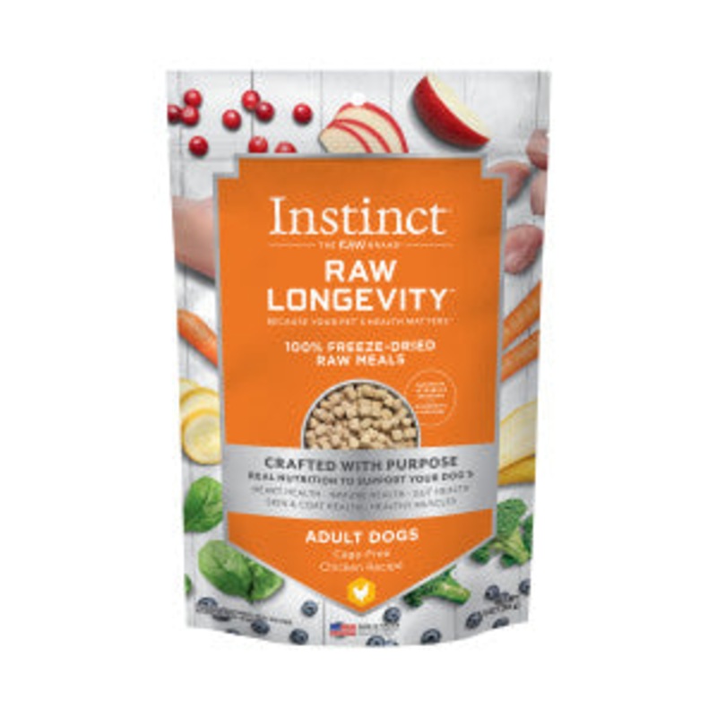 Instinct Dog Food Raw Longevity Freeze Dried Chicken Recipe  9.5oz 5oz