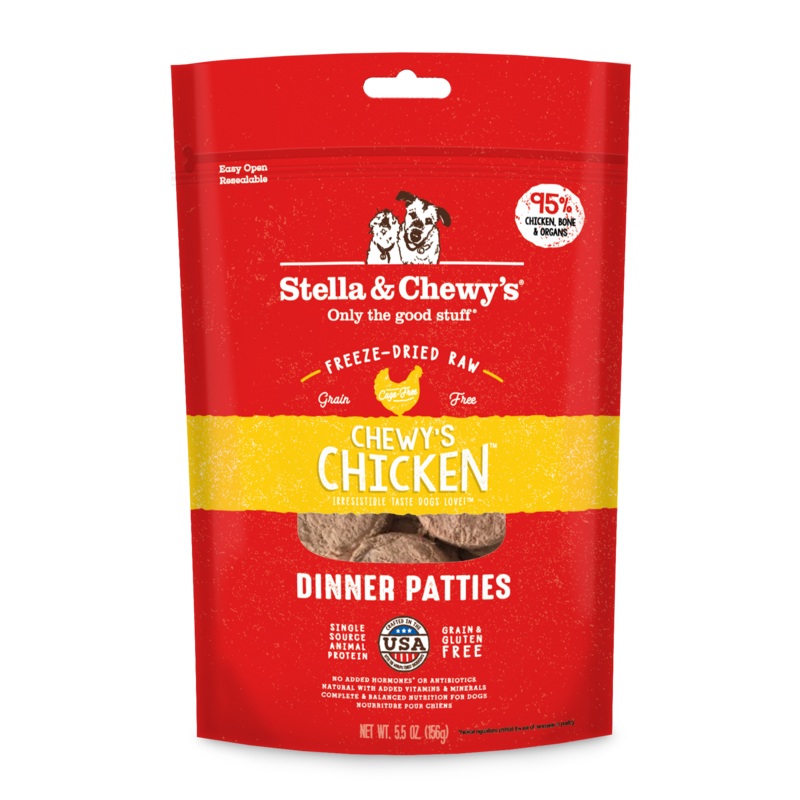 Stella & Chewy’s Freeze-Dried Raw Dinner Patties for Dogs – Chewy’s Chicken Recipe 25oz