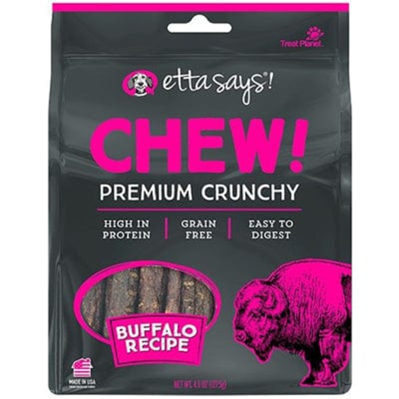 Etta Says Chew! Premium Crunchy Chews for Dogs Buffalo 4.5 oz