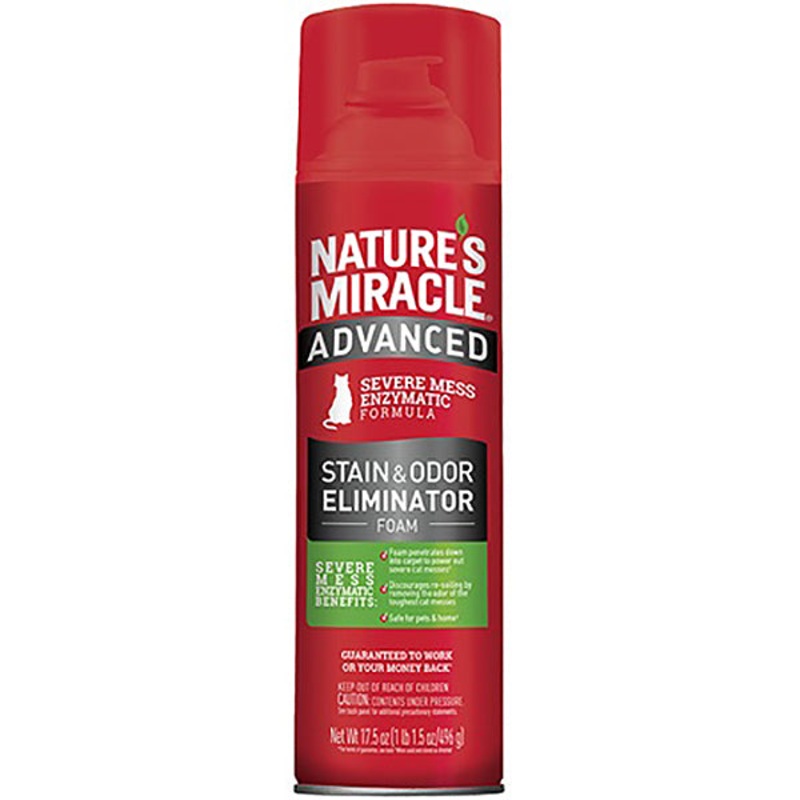 Just for Cats Advanced Stain & Odor Eliminator Foam Cleaning Solution 17.5oz