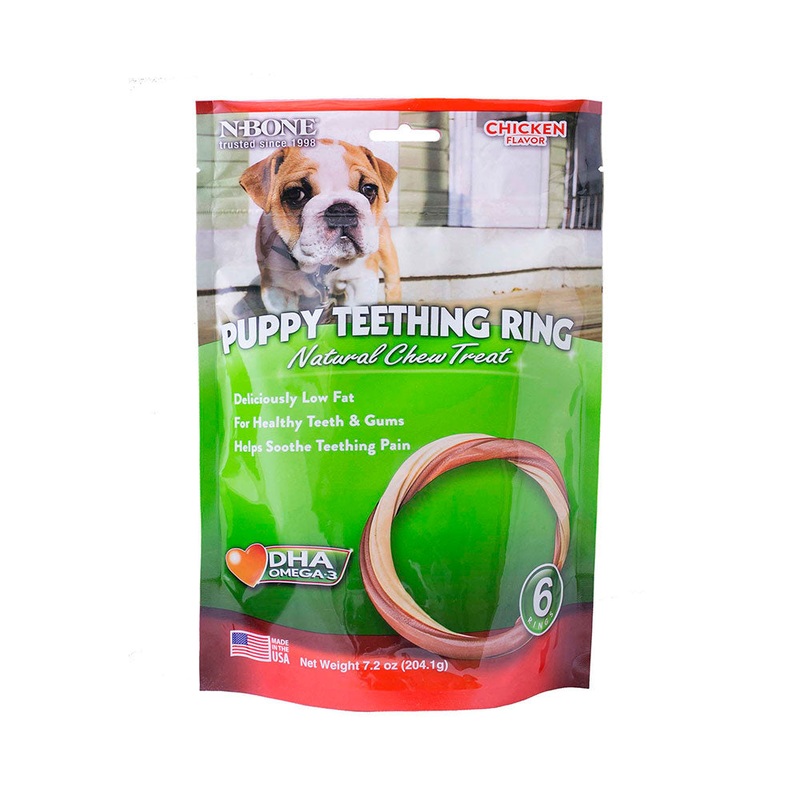 N-Bone Puppy Teething Rings Chicken Treats 6 Count