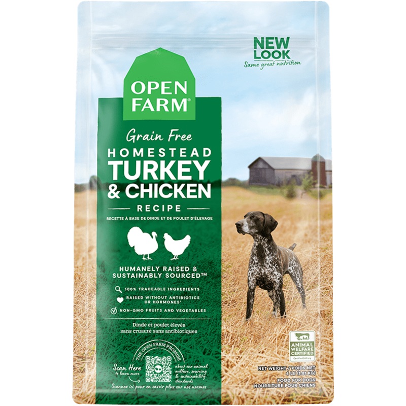 Open Farm Grain Free Homestead Turkey & Chicken Recipe Dry Dog Food 4 lb