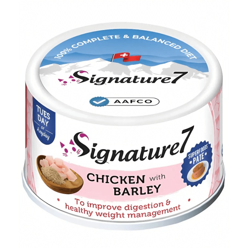 Signature7 Cat Superfoods Pate Tuesday Chicken With Barley For a Healthy Digestion and Weight Management 80g