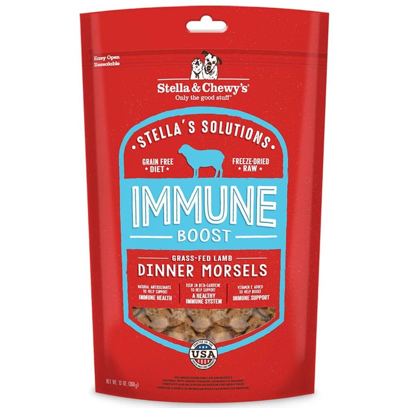 Stella & Chewy’s Stella’s Solutions for Dogs – Immune Support Grass-Fed Lamb Freeze-Dried Dinner Morsels