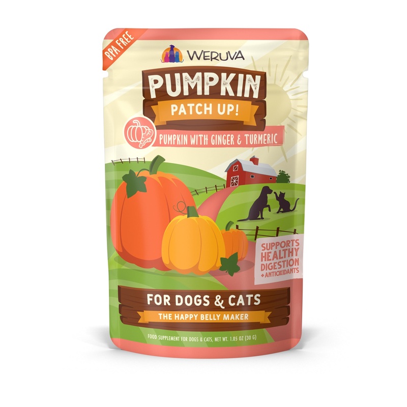 Weruva Pumpkin Patch Up!, Pumpkin with Ginger & Turmeric for Dogs & Cats 1.05oz Pouch, Single