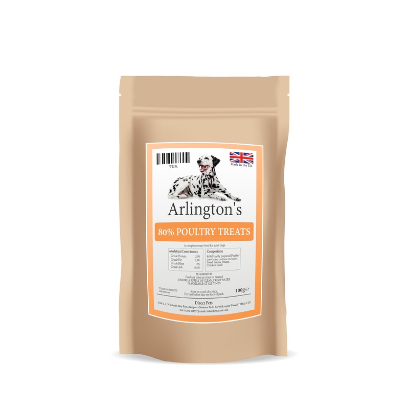 Arlington’s 80% Poultry Dog Treat  500g