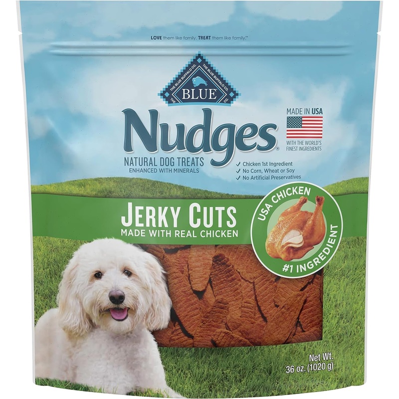 Blue Buffalo Nudges Jerky Cuts Natural Dog Treats, Chicken, 36 oz